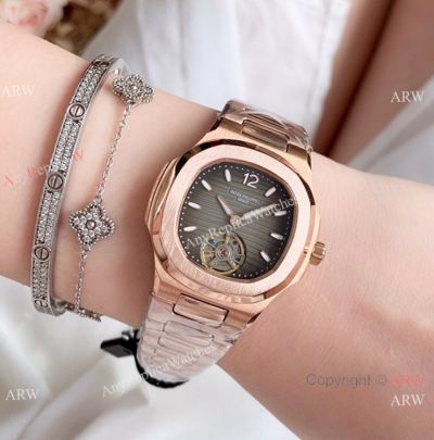 Patek Philippe Nautilus Women's Rose Gold Tourbillon Knock off Watches China